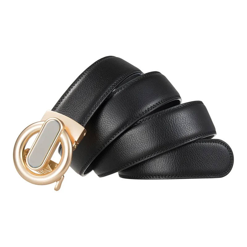 Lanza Designed Trendy Automatic Buckle Luxury Business Watch Leather Belts Men's Width 3.5cm-7
