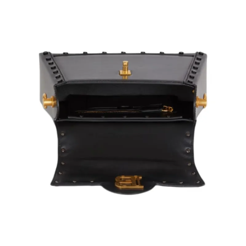 BALMAIN B-BUZZ Leather Shoulder Bag Crossbody Bag Women's Black-3