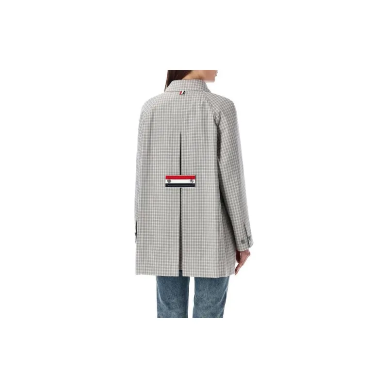 THOM BROWNE Check pattern Cropped Coat-1