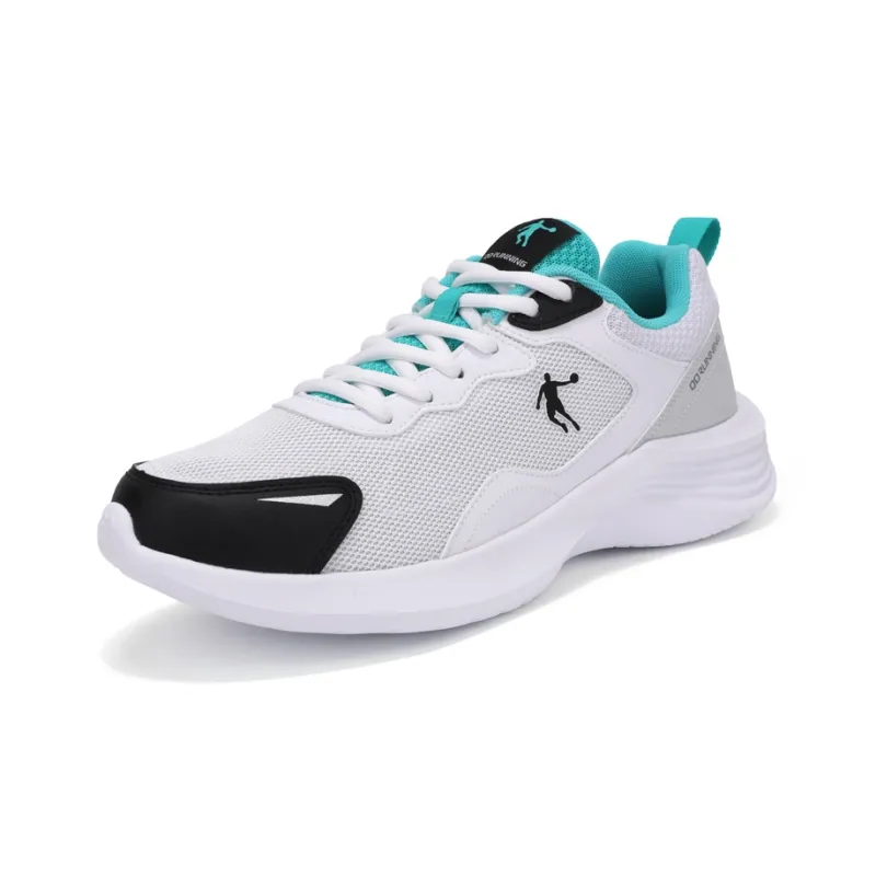 QIAODAN Cushioned Anti Slip Wear Resistant Breathable Lightweight Running Shoes Men's White Blue Green-3