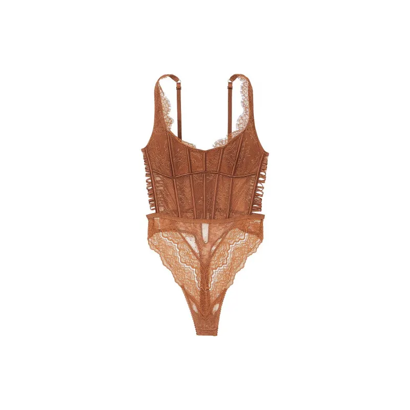 Victoria's Secret VERY SEXY Dream Angels Wicked Corset Teddy / C Jumpsuit Women's Caramel-0