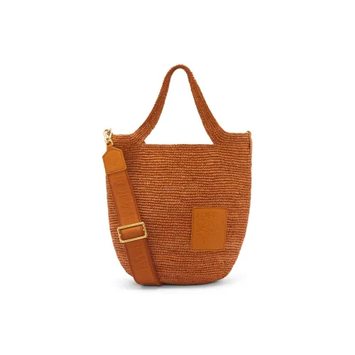 LOEWE Slit Raffia With Calfskin Handbag, Shoulder Bag, Crossbody Bag Mini Women's Honey Gold