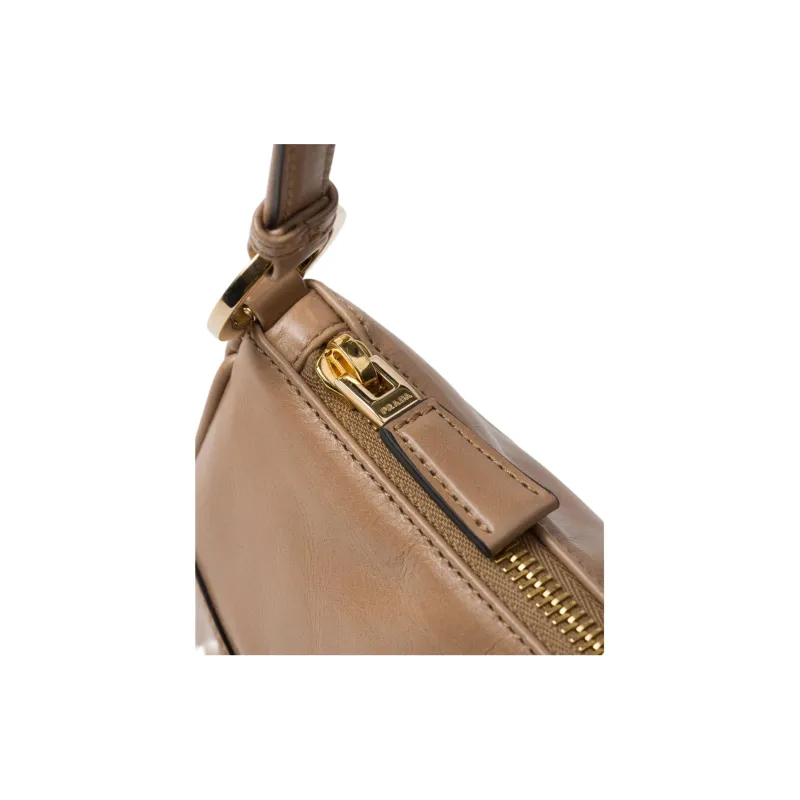 PRADA Re Edition Leather Handbag, Shoulder Bag Small Size Women's Cameo Brown-4