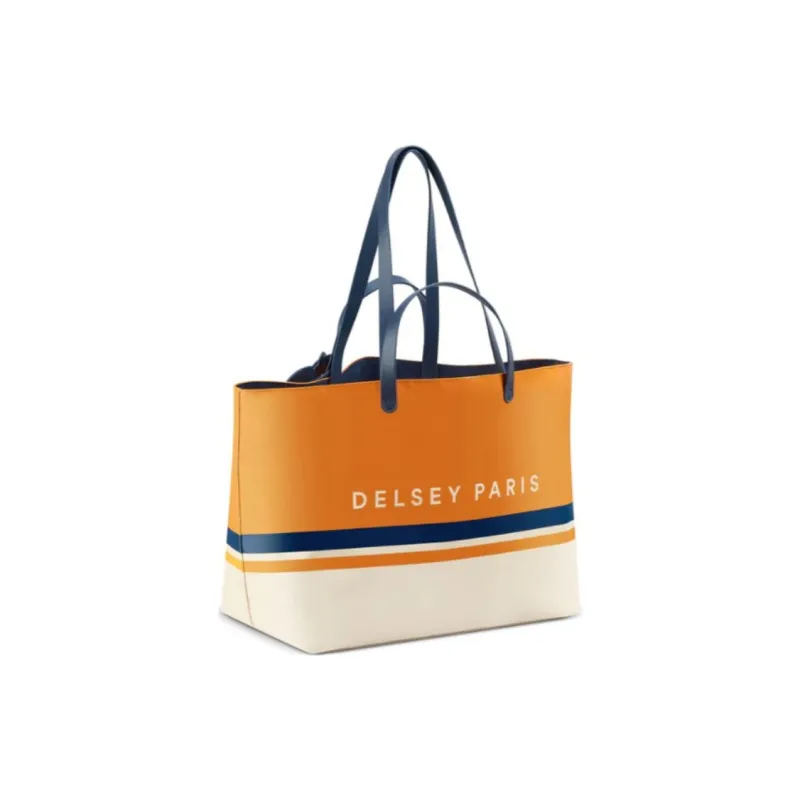 DELSEY PVC With Leather Handbag Unisex Orange-2
