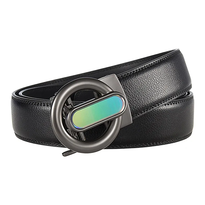 Lanza Designed Trendy Automatic Buckle Luxury Business Watch Leather Belts Men's Width 3.5cm-4