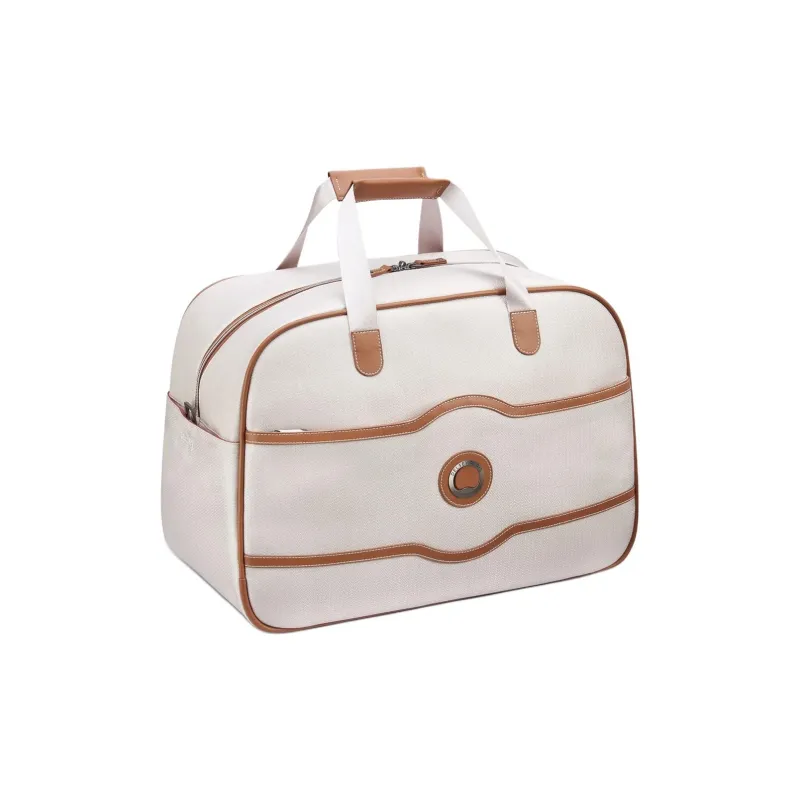 DELSEY Recycled Material Travel Bag Handbag Regular Unisex Ecru & Brown-1