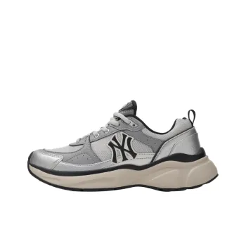 MLB Chunky Runner Fastball Wear Resistant Low Top Casual Running Shoes Unisex White Gray Silver