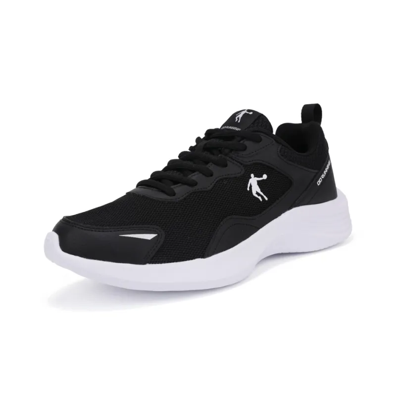 QIAODAN Shock Absorbing, Non Slip, Wear Resistant, Breathable And Lightweight Casual Running Shoes Men's Black White-3