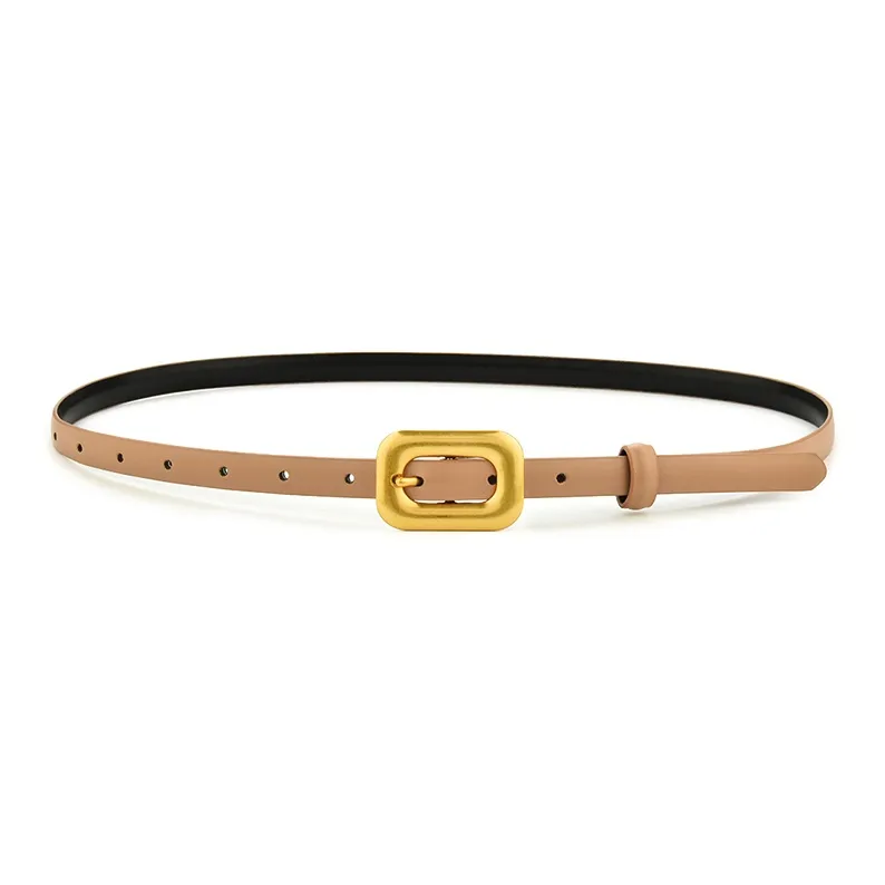 Lanza Korean Style Ins Inspired Slim Fit Decorative Waist Jeans Leather Belts Women's 1.5cm Width-4