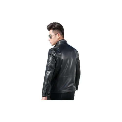 KAISER Leather Jackets Men Black