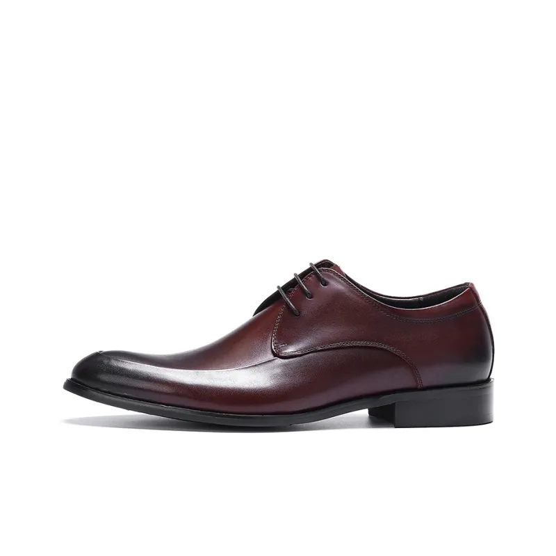 ASTON M.JAZZ Dress Shoes Men Low Top Black/Burgundy-0