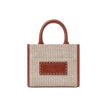 VERSACE Cotton With Nylon Tote Bag Shopping Bag Shoulder Bag Crossbody Bag Handbag Extra Small Women's Beige