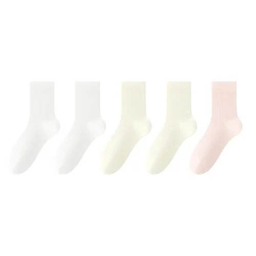 B&C.Room SS24 Mid Calf Socks Spring/summer Models Women's 5 Pack