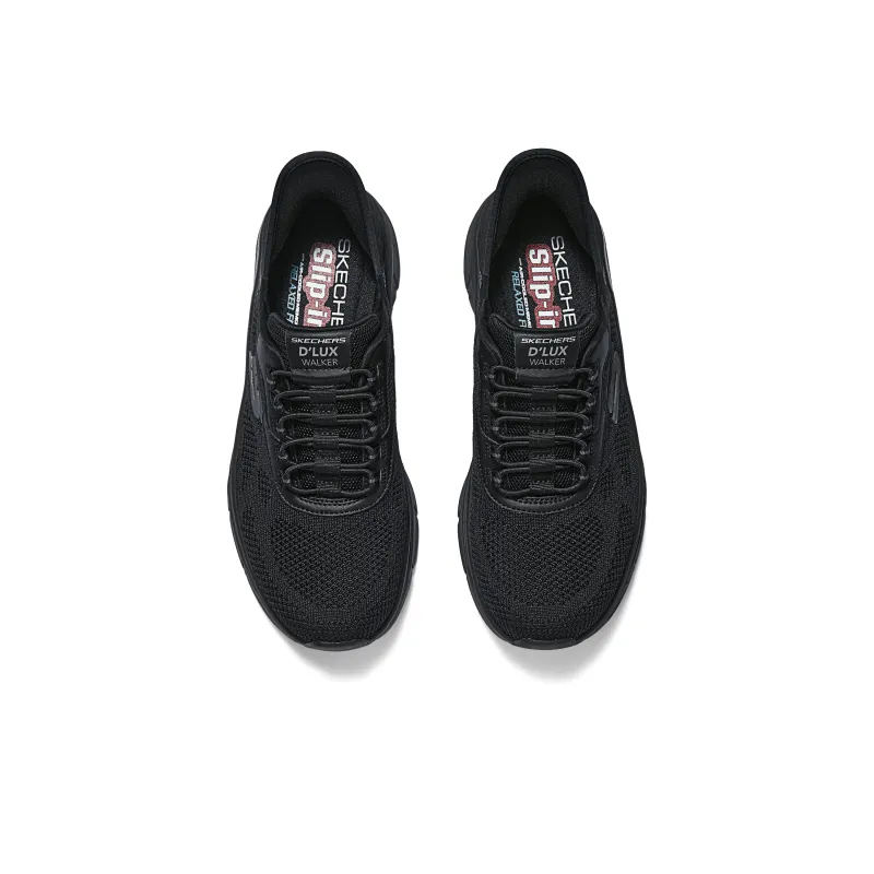 Skechers Anti Slip Wear Resistant Breathable Moisture Wicking Low Top Running Shoes Men's Black-4