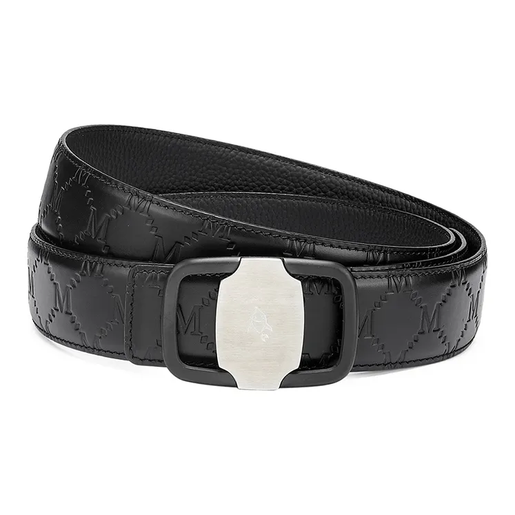 FAIRWHALE Fashion Smooth Buckle Head Layer Cow Leather Brand Texture Belt Men's Width 3.5CM-3