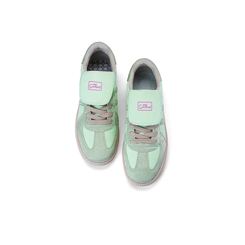 The Simpsons Skateboard Shoes Unisex Low Top Beige Apricot/Lotus Leaf Green/Silver Gray-10