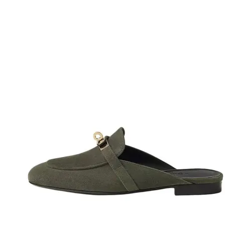 HERMES Oz Closed Toe Slippers Women's Green
