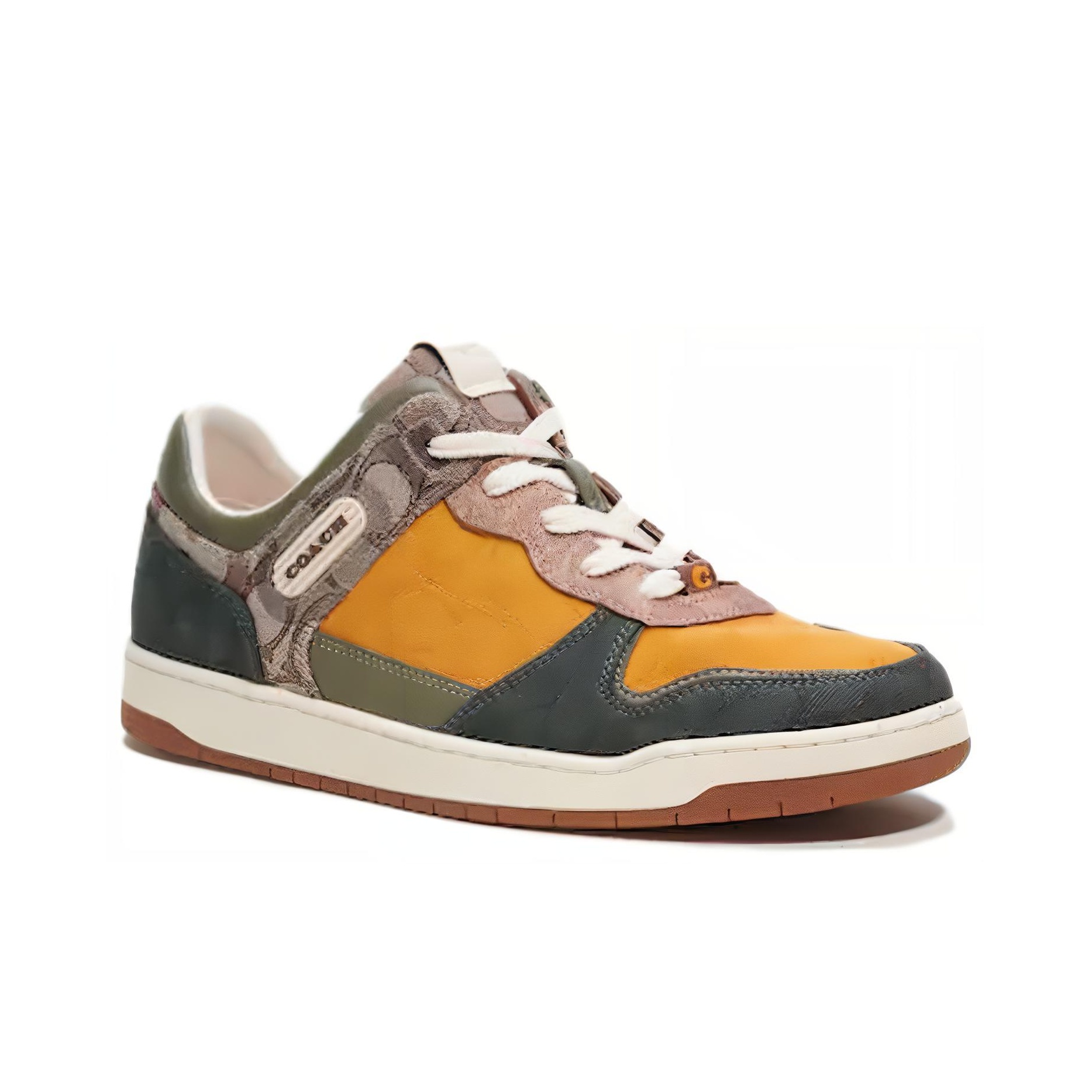 COACH C201 Skateboard Shoes Men Low-Top Oak/Mustard/Amazon