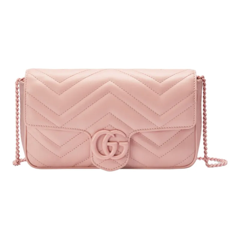 GUCCI GG Marmont Leather 2 in 1 Combo Bag Shoulder Bag Crossbody Bag Mini Women's Light Pink/Beige-1
