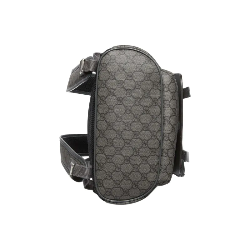 GUCCI Ophidia Canvas With Leather Binding Backpack Small Size Men's Gray & Black-5
