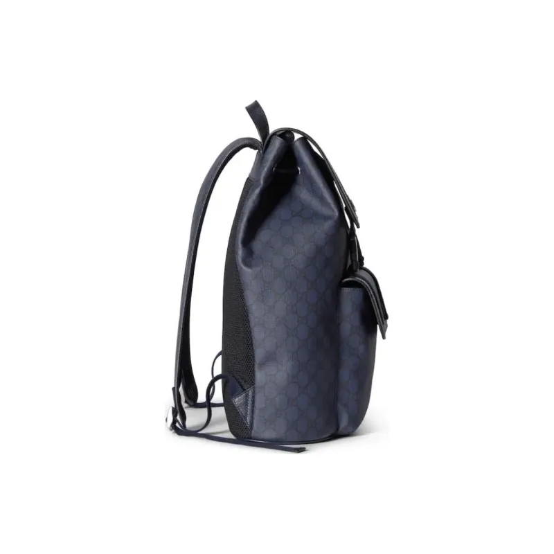 GUCCI Ophidia Canvas With Leather Binding Backpack Tubas Men's Dark Blue-3