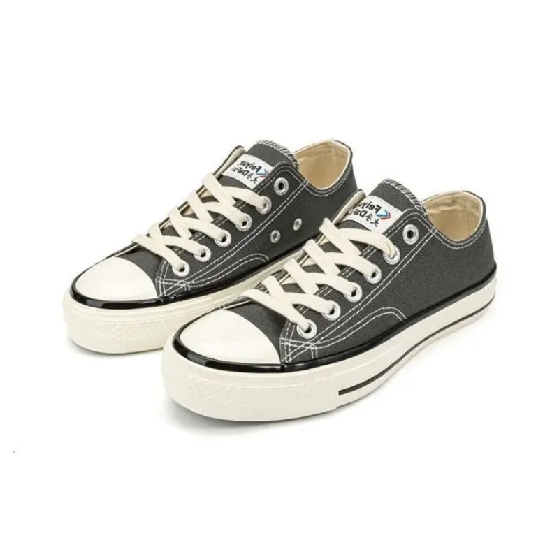 Dafu Leaps Forward Anti Slip Wear Resistant Breathable Lightweight Low Top Canvas Shoes Unisex Gray-1