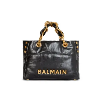 BALMAIN Crackled Small 1945 Soft Tote Bag