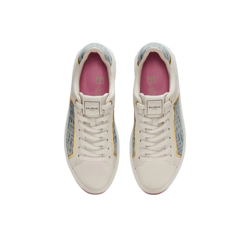 BALMAIN B Court Panelled Leather Sneakers Women's-3