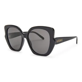 LOEWE Acetate Irregular Shape Sunglasses Women's Black
