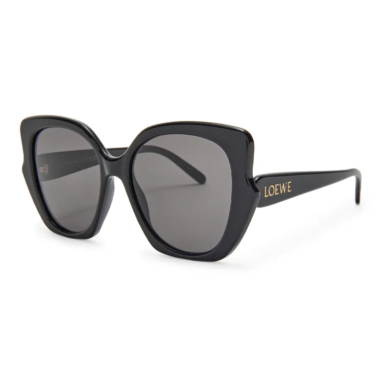LOEWE Acetate Irregular Shape Sunglasses Women's Black-0