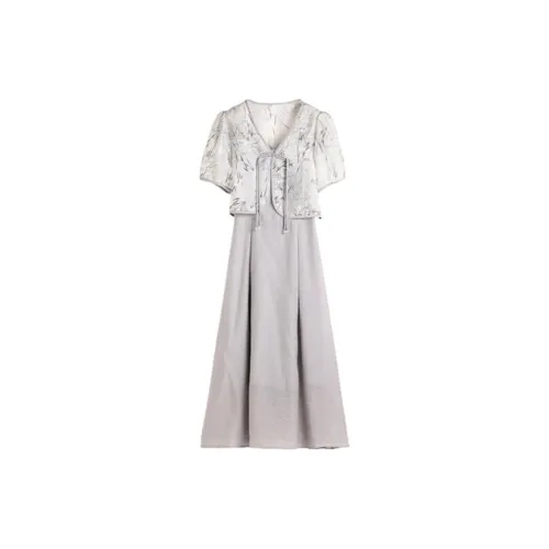 Hang Yi Court Two Piece Skirt Sets Women's Gray