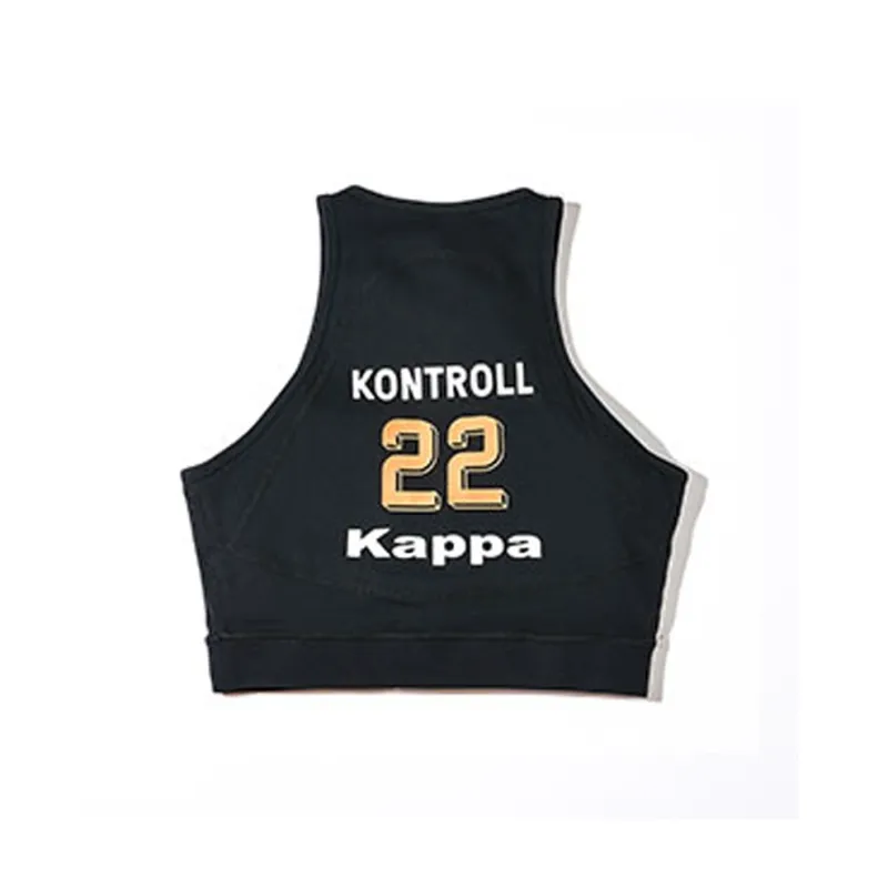 Kappa Sport Vests Women's Black Neon Orange Yellow-1