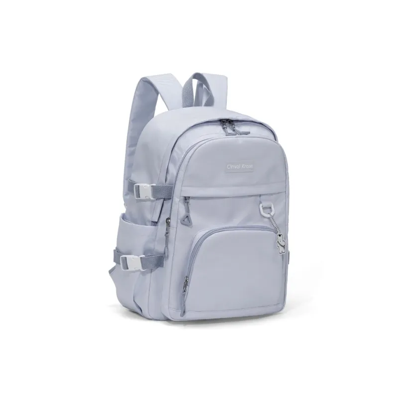 Simvay Clos Fabric Backpack Large Size Women's Cream Blue-1