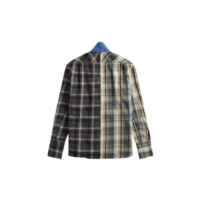 GREG LAUREN Plaid check Patchwork Jacket-1