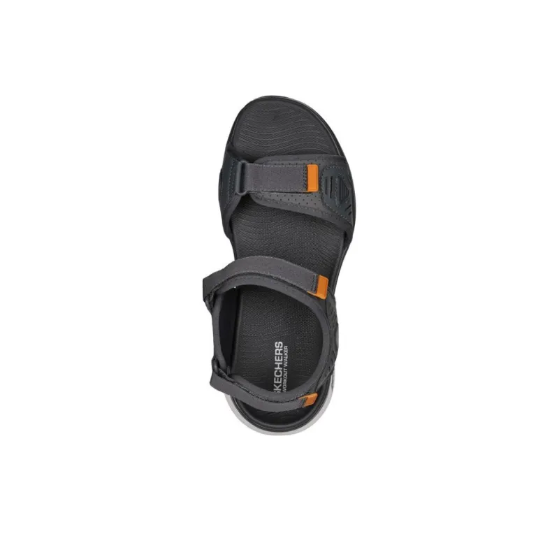 Skechers Go Walk Workout Walker Slide Slippers With Strap Medium Heel Men's Blue-3