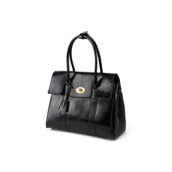 Carnival Keep Cow Leather Patchwork Synthetic Leather Handbag Regular Women's Black/White
