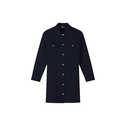 A.P.C Long-Sleeved Dresses Women's Dark Blue