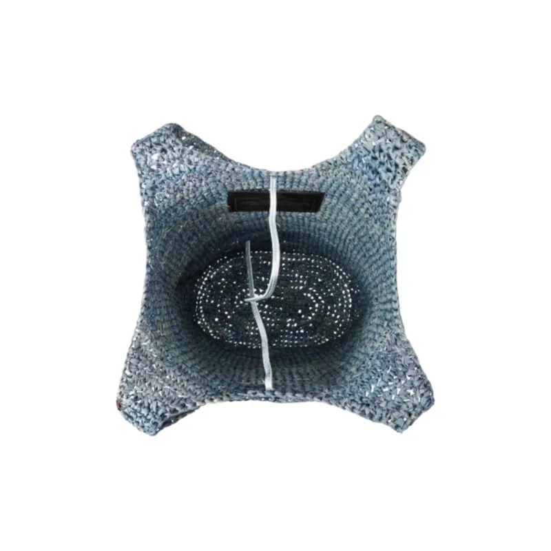 Kurt Geiger London Raffia Hobo Bag Handbag Shoulder Bag Women's Blue Gray-2