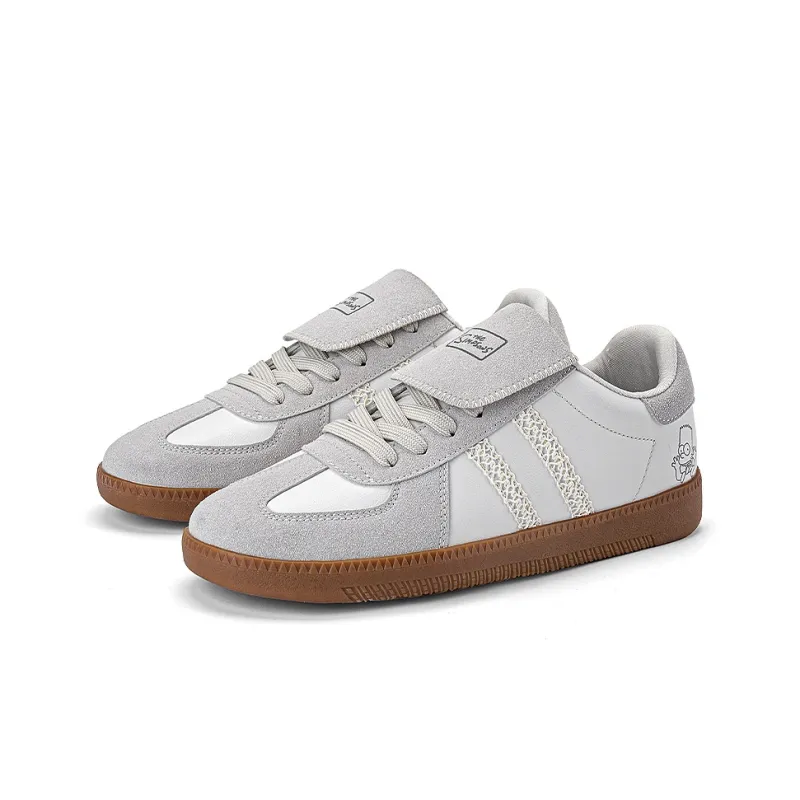The Simpsons Skateboard Shoes Unisex Low Top Beige Apricot/Lotus Leaf Green/Silver Gray-1