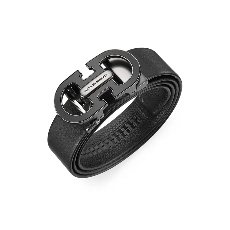 FAIRWHALE Plain Weave Top Grain Cow Leather Automatic Buckle Genuine Leather Belt Men's Width 3.4CM-3