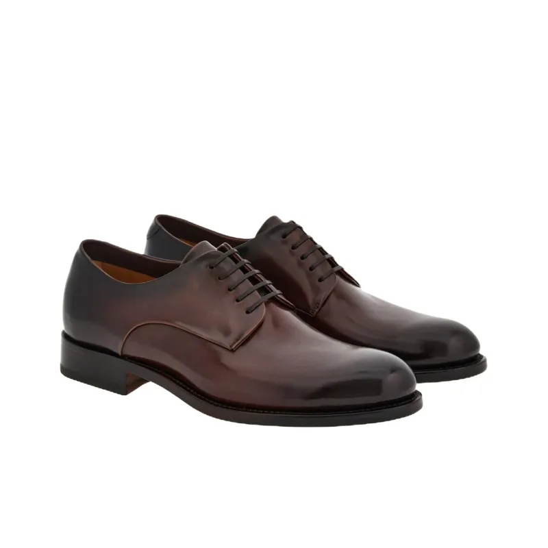 FERRAGAMO Tramezza Dress Shoes Men's Dark Brown-2