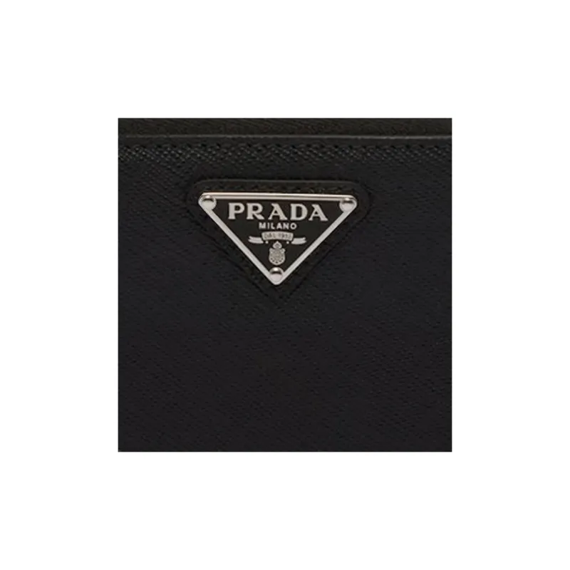 PRADA Saffiano Leather Coin Purse Wallet Men's Black-4