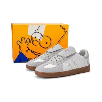 The Simpsons Skateboard Shoes Unisex Low Top Beige Apricot/Lotus Leaf Green/Silver Gray