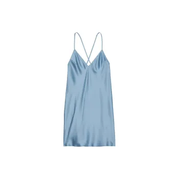 Victoria's Secret Satin Open Back Slip/FD Nightgown Women's Blue