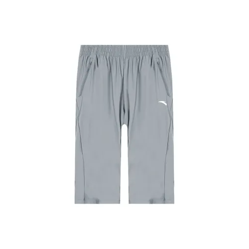 Anta Variety Training Collection Knitted Fabric Capri Pants Men's Dark Chamber Gray