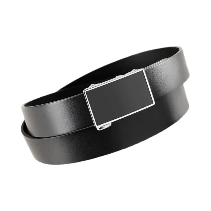 Cows Reign Slim Fit Toothless Automatic Buckle Minimalist Style Waist Narrowing Cow Leather Leather Belts Unisex 2.8cm-2