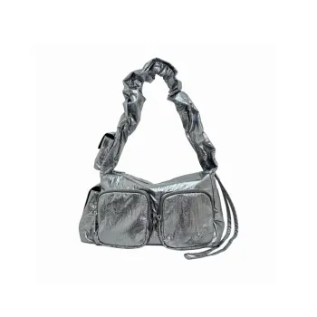 YOOLO Fabric One Shoulder Handbag Women's Metallic Silver