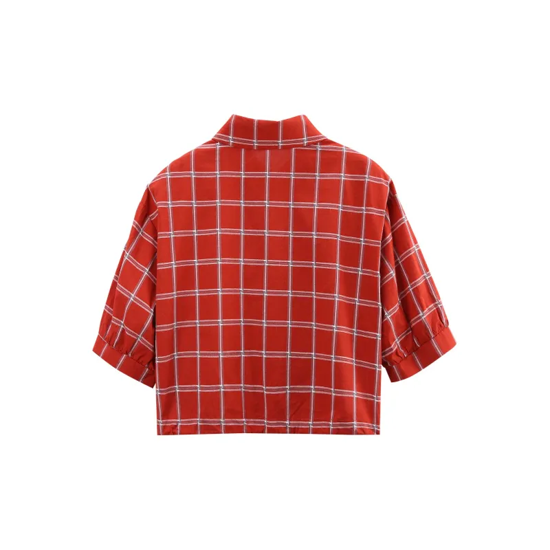 A Paradise For Awakening Shirt Women's Red Plaid-1