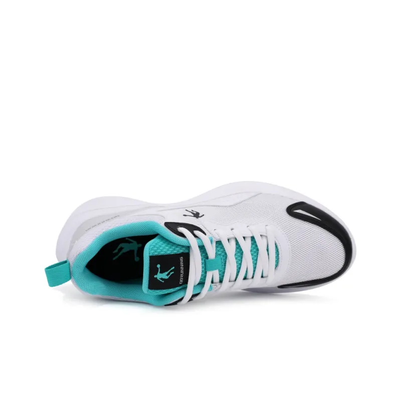 QIAODAN Cushioned Anti Slip Wear Resistant Breathable Lightweight Running Shoes Men's White Blue Green-2