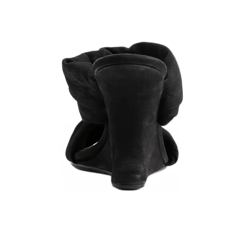 RICK OWENS Cantilever 8 110mm Twisted Suede Mules-4